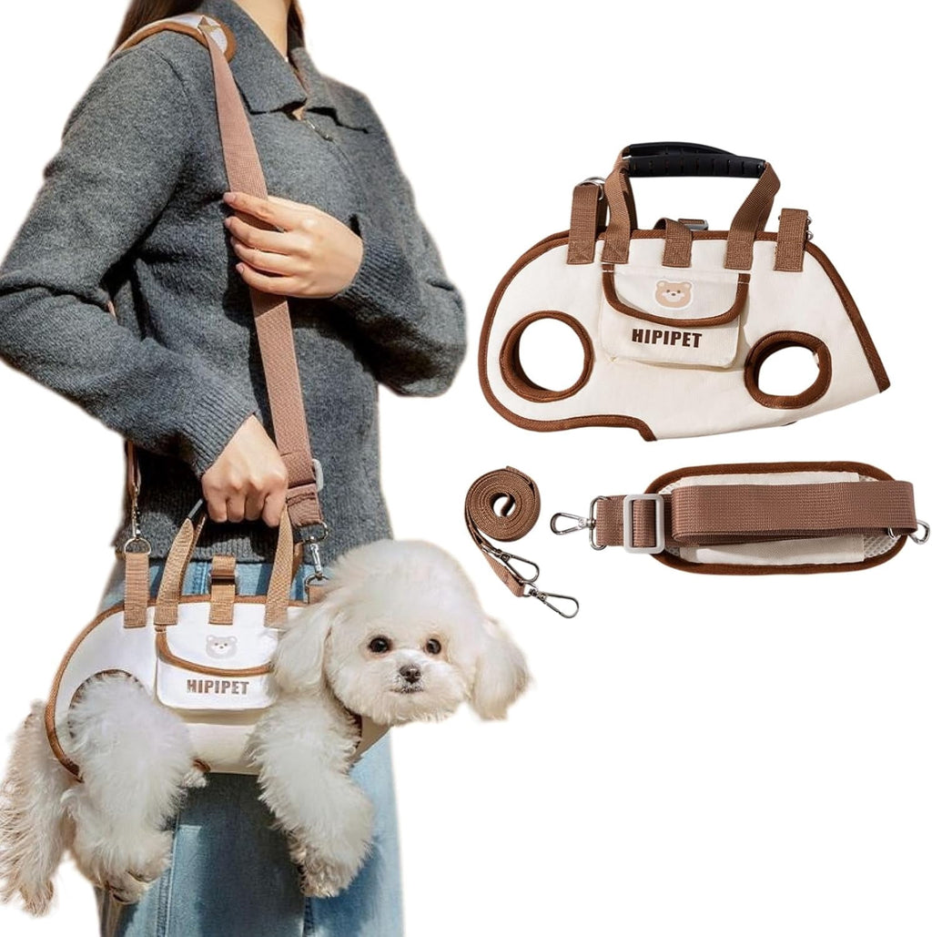Front Dog Carrier Sling carried on the shoulder