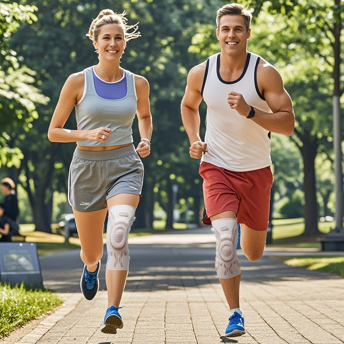 Adjustable Dial Knee Brace with Patella Gel Pad & Side Stabilizers