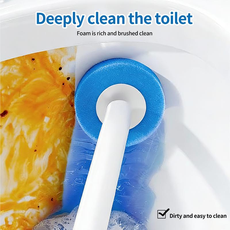 No-Touch Rotating Toilet Scrubber with Refill Pads