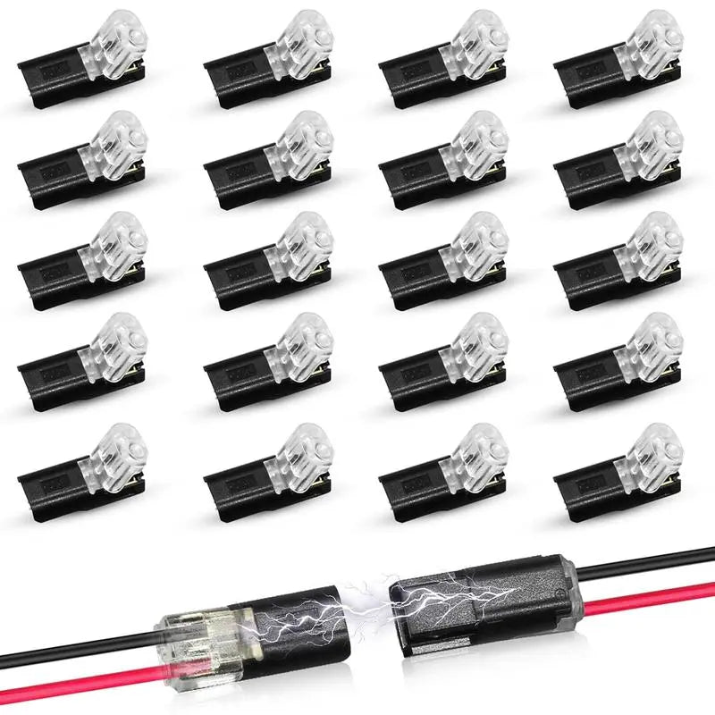 2-Pin LED Strip Connectors with Locking Buckle