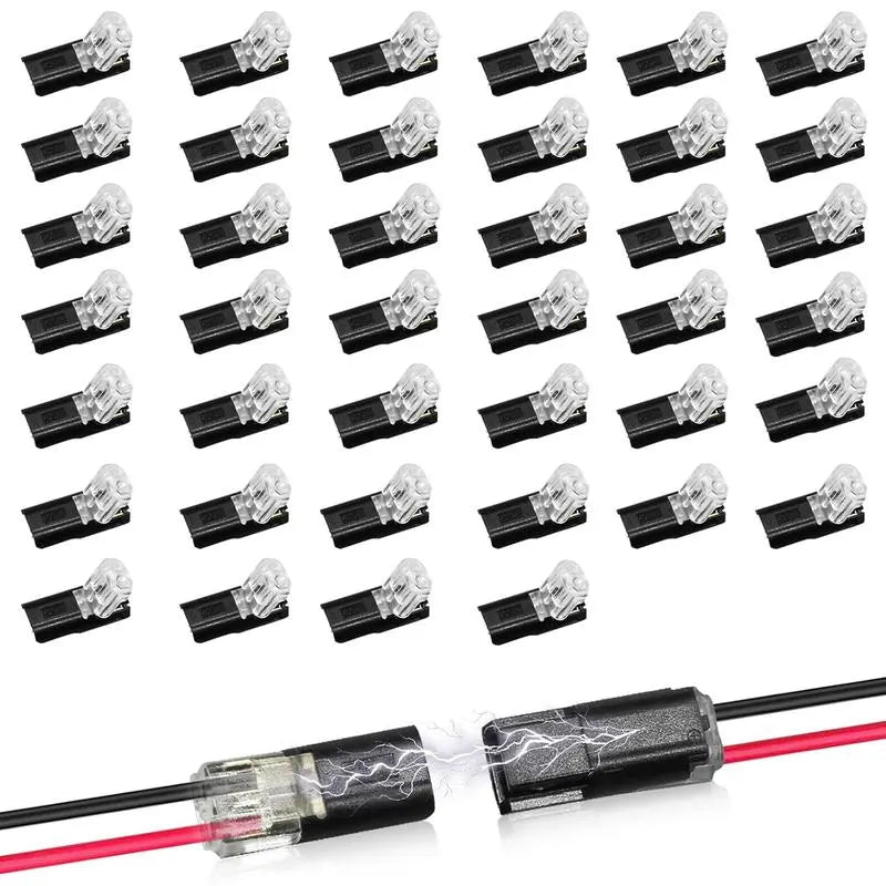 2-Pin LED Strip Connectors with Locking Buckle