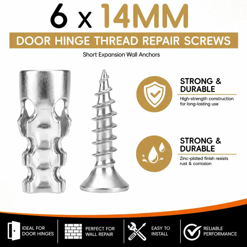 Hinge Repair Screws & Expansion Anchors (30 or 60 Pieces)