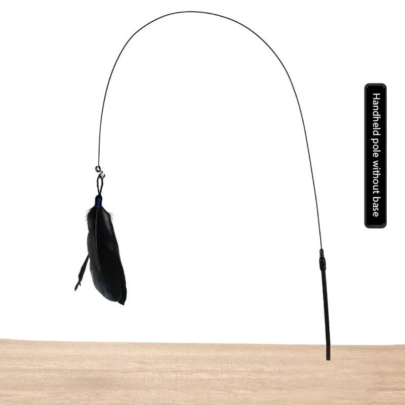 Suction Cup Cat Teaser Toy with Feather & Bell