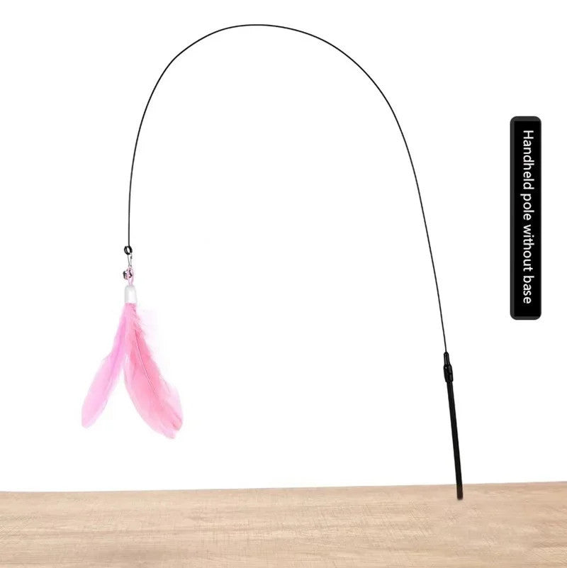 Suction Cup Cat Teaser Toy with Feather & Bell