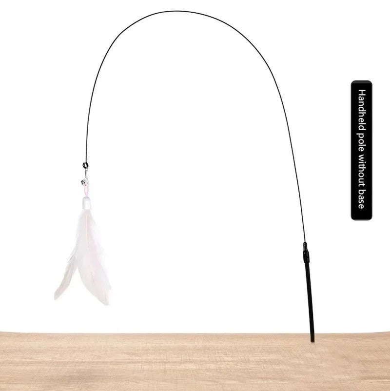 Suction Cup Cat Teaser Toy with Feather & Bell