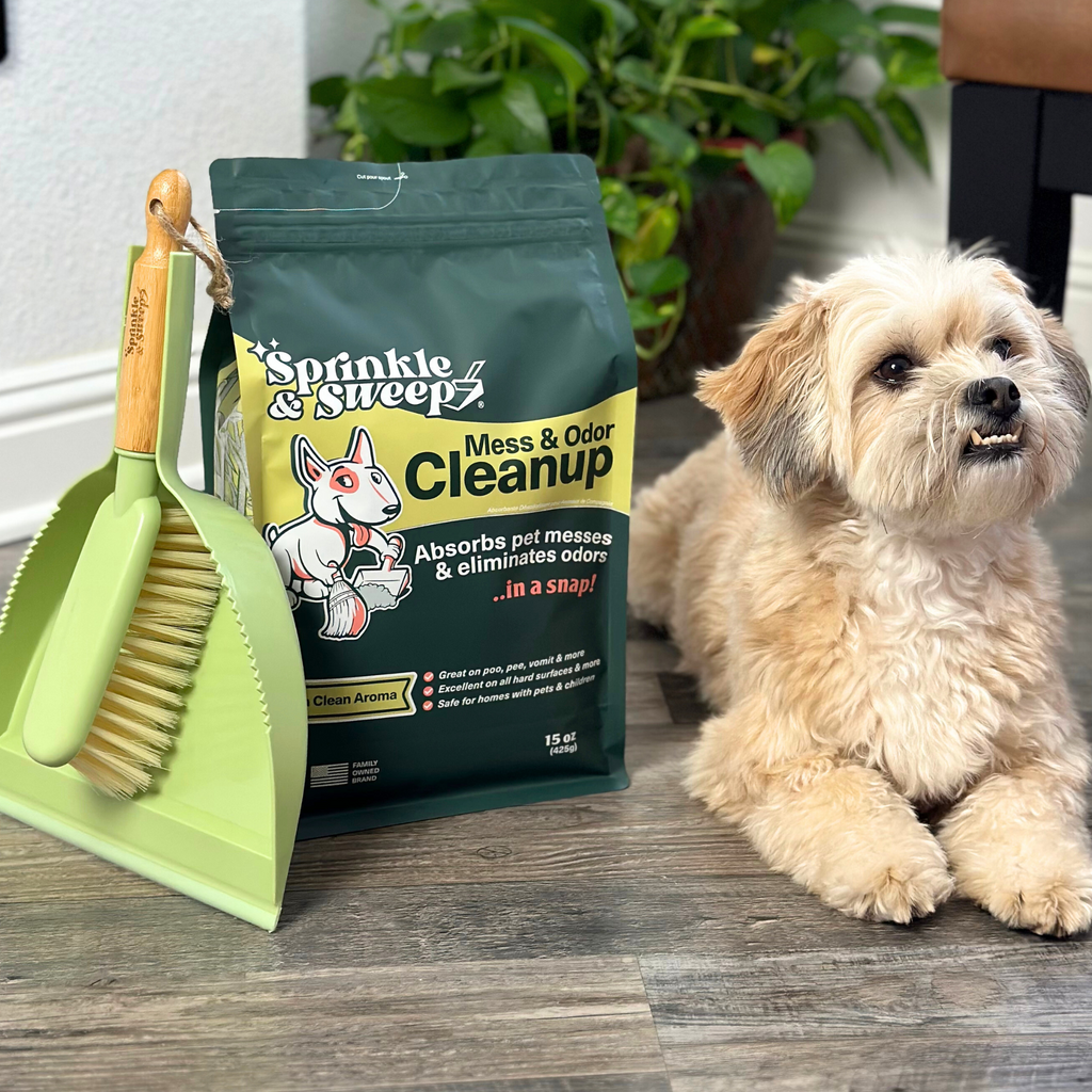 Pet Mess & Odor Cleanup Powder – Sprinkle, Clump & Sweep