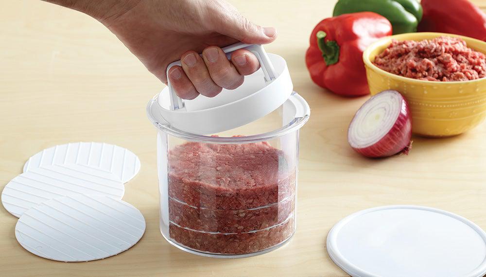 Pressing a burger patty