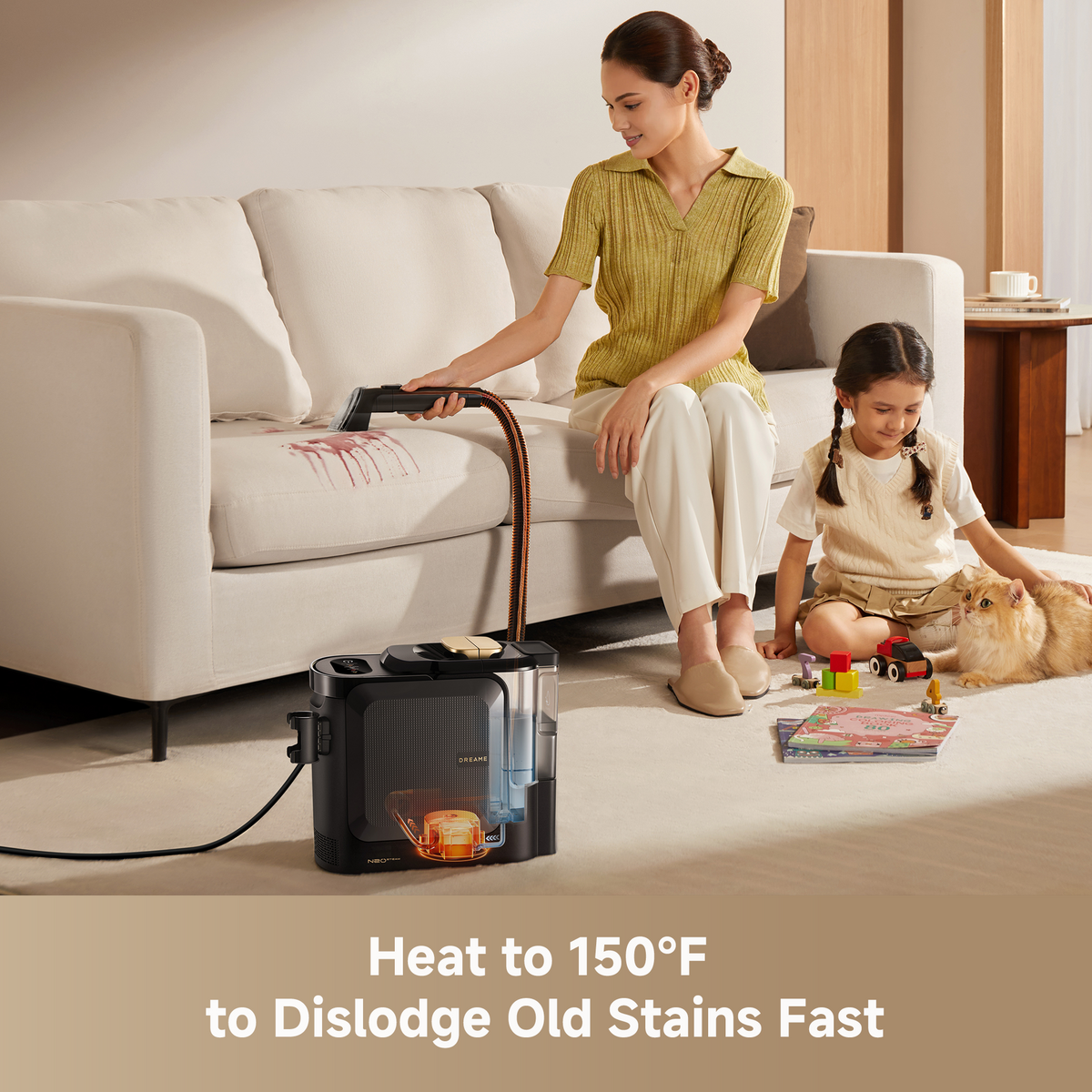 Portable Steam Carpet & Upholstery Cleaner – Hot Water Wash, 17 kPa Suction