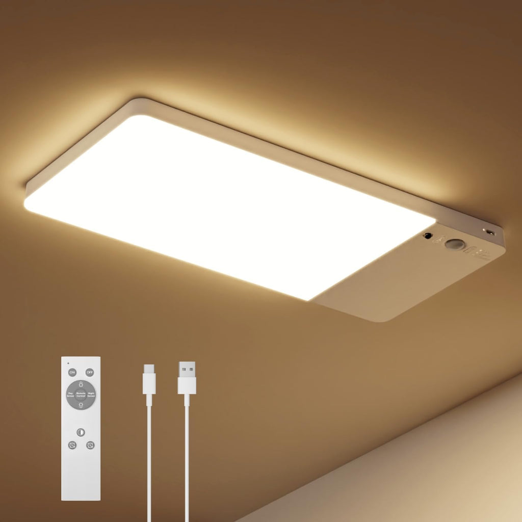 Rechargeable Magnetic Ceiling Light – Motion Sensor, RGB Colors & Remote