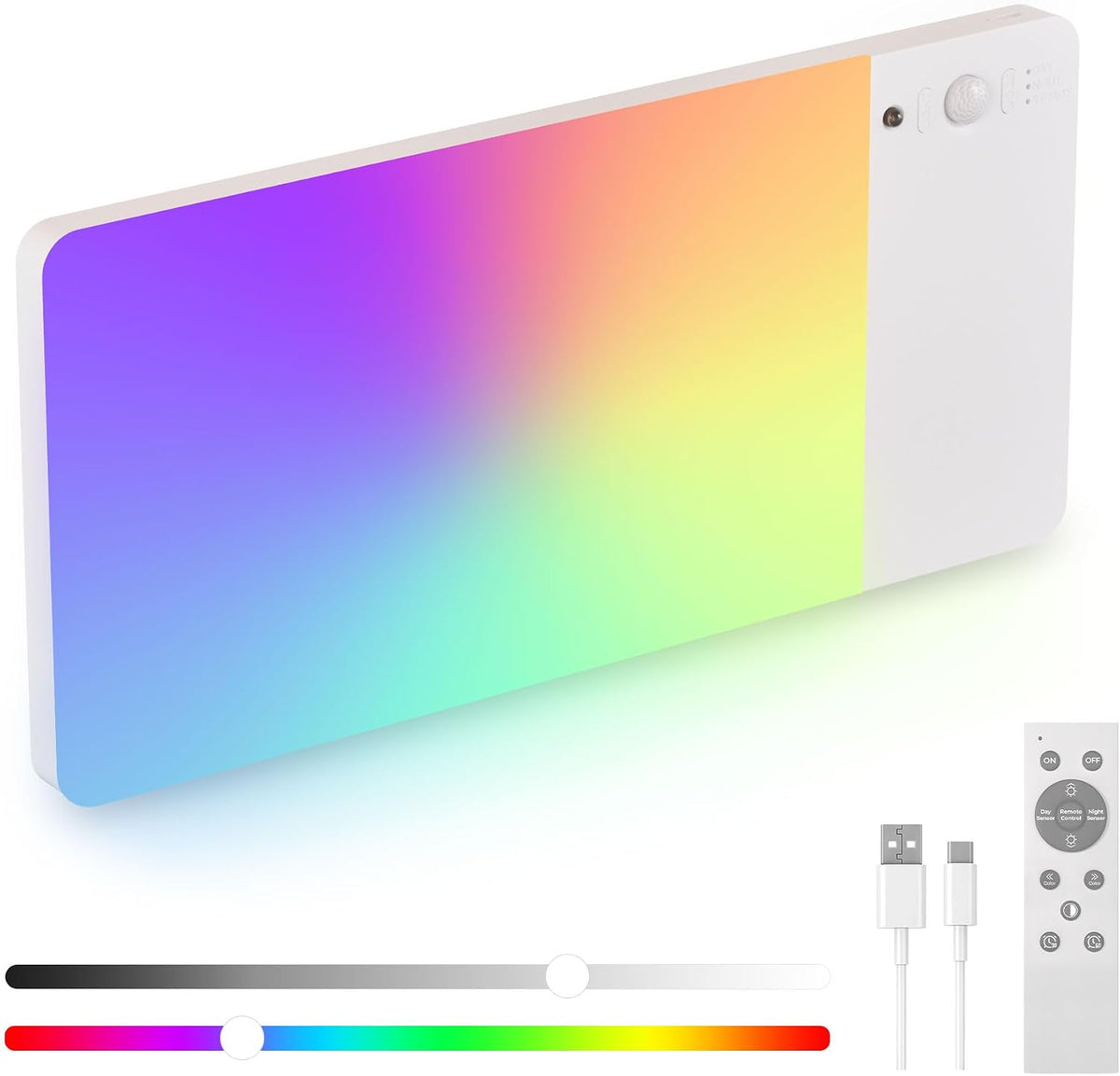 Rechargeable Magnetic Ceiling Light – Motion Sensor, RGB Colors & Remote