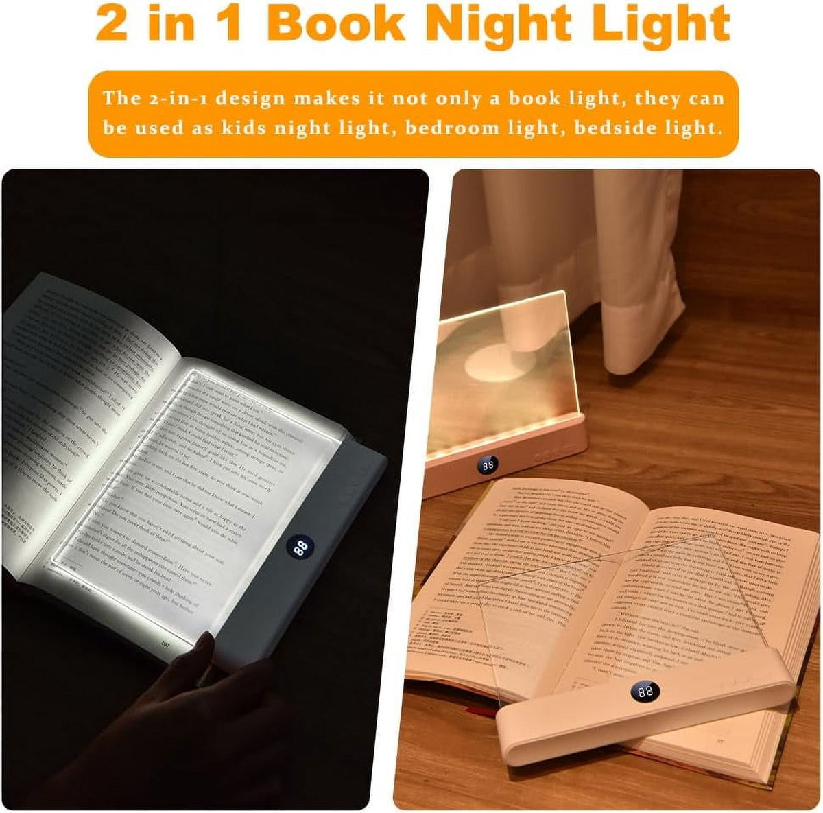 Rechargeable LED Flat Book Light – Full-Page Reading Panel