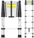 Telescoping Aluminum Ladder – 330 lb Capacity, One-Button Retract