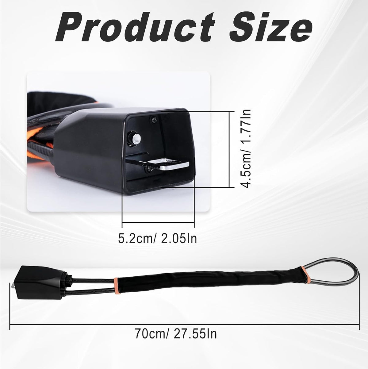 Steering wheel cable lock size
