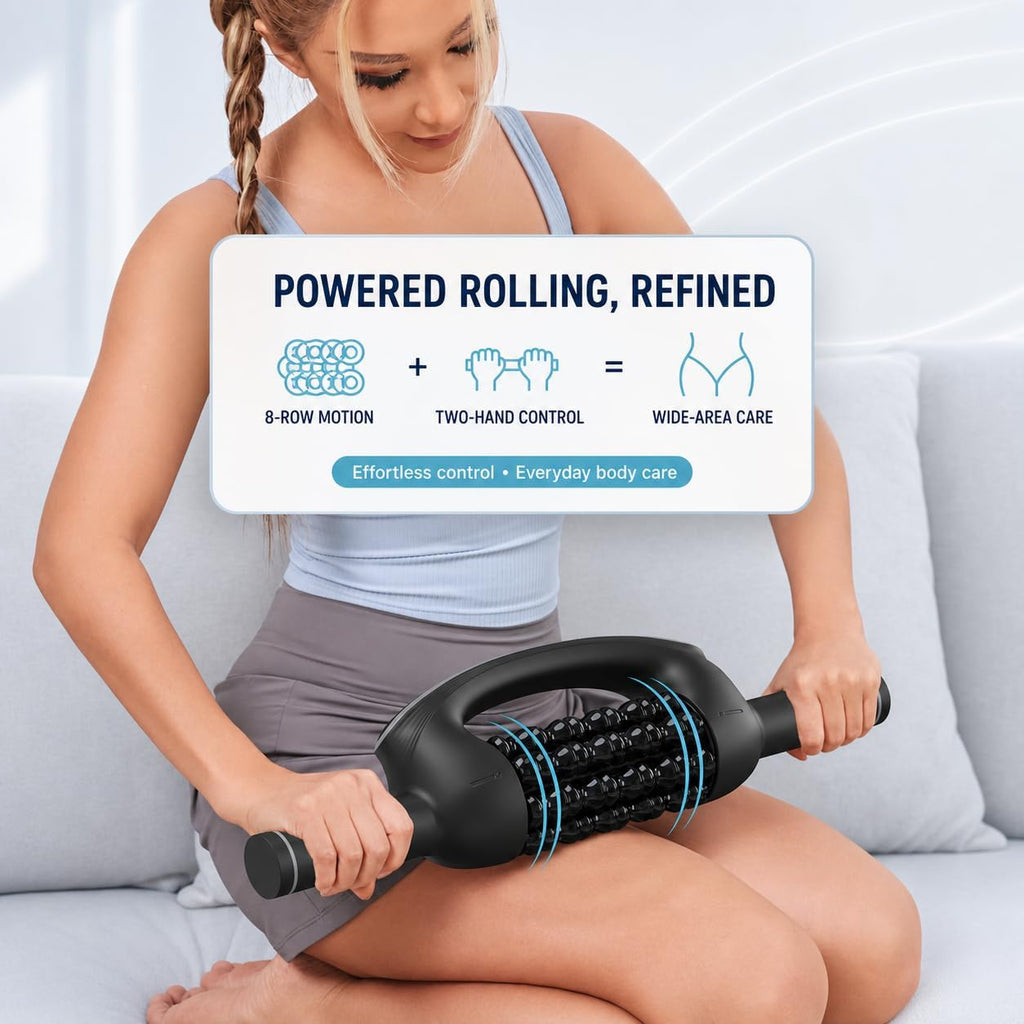 Electric Rolling Body Massager in use