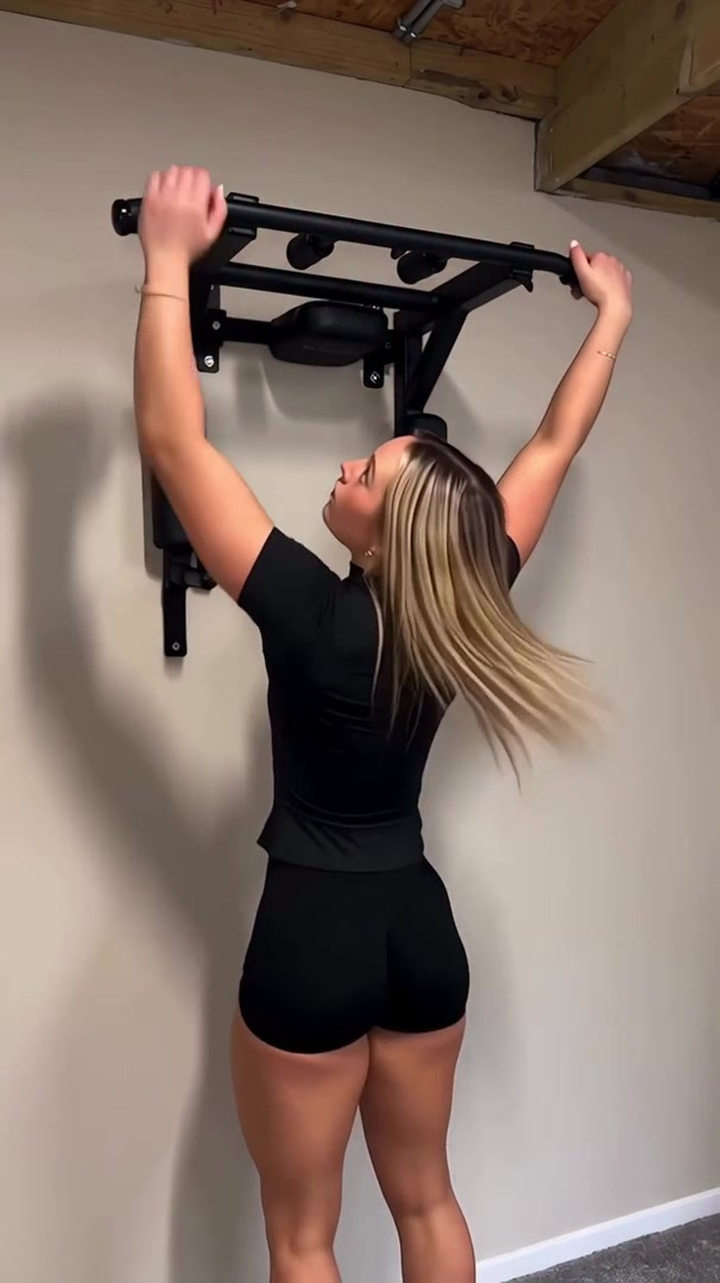 Wall Mounted Pull-Up Bar & Dip Station
