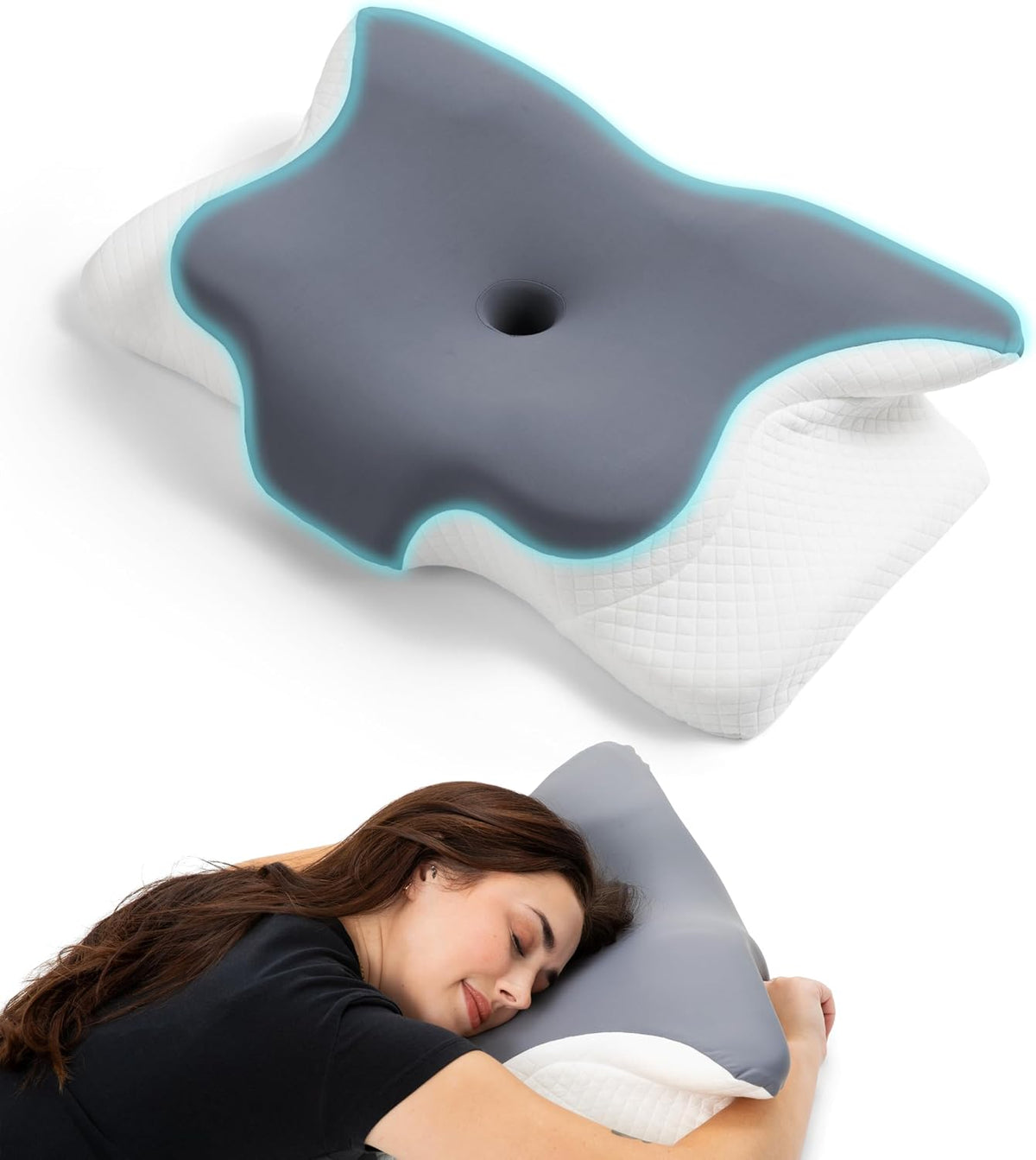 Ergonomic Memory Foam Contour Pillow – Butterfly Cervical Neck Support