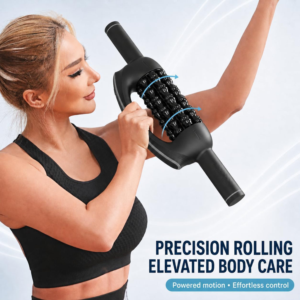 Electric Rolling Body Massager on the arm