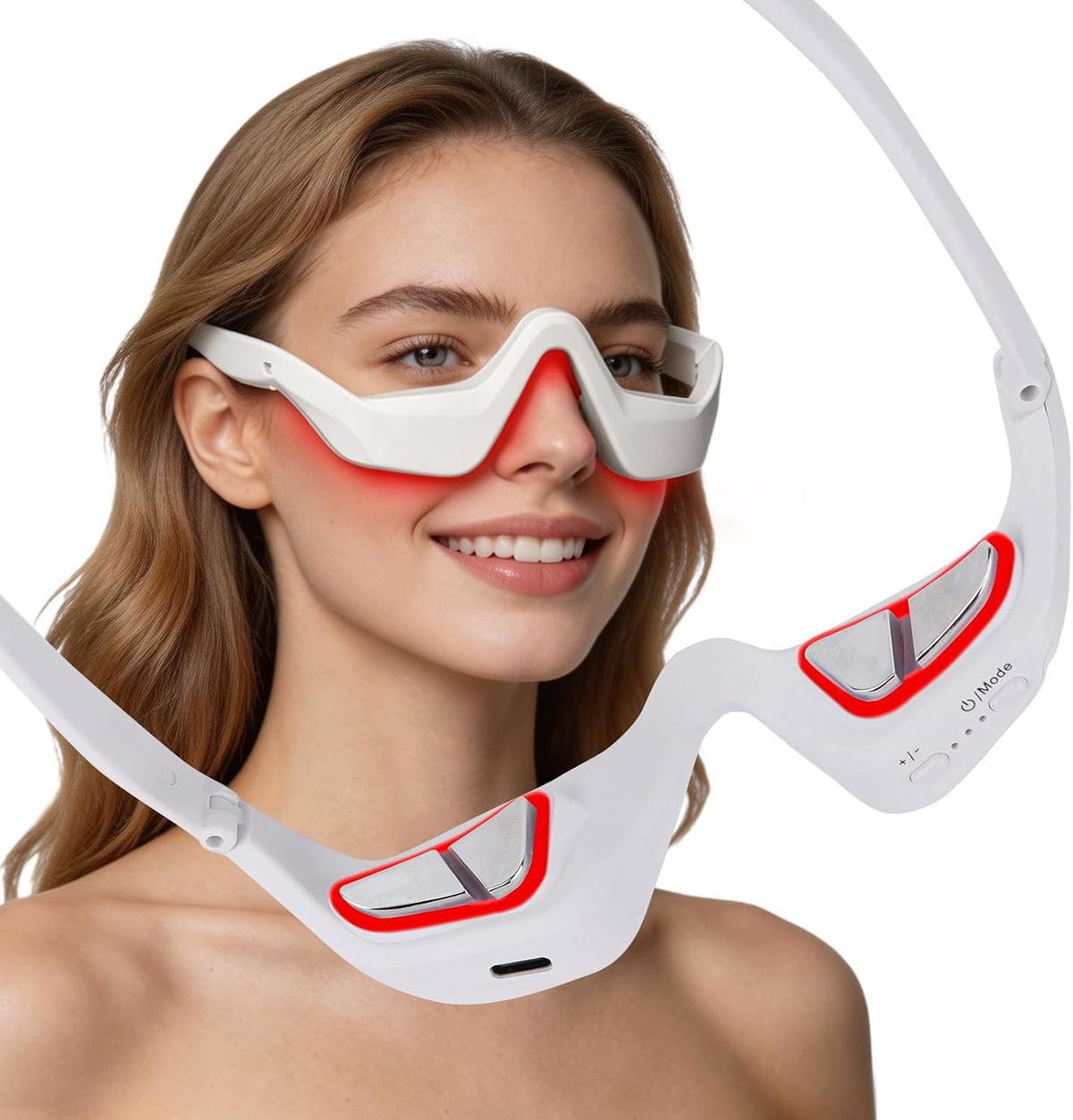Red Light Eye Care Glasses – 650 nm, 4 Modes, Rechargeable