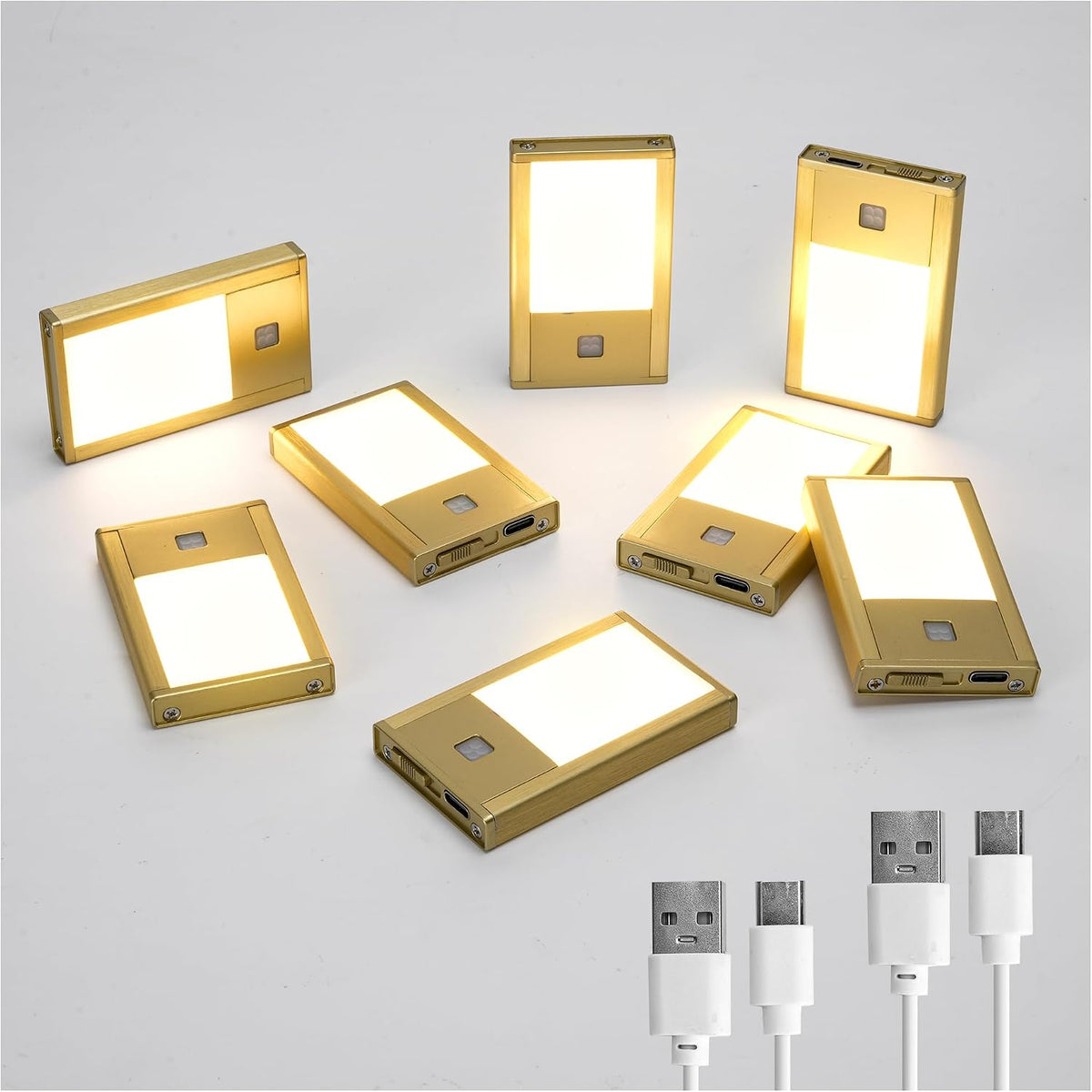 Rechargeable Motion Sensor Light – Magnetic Gold Stair & Under-Cabinet Light