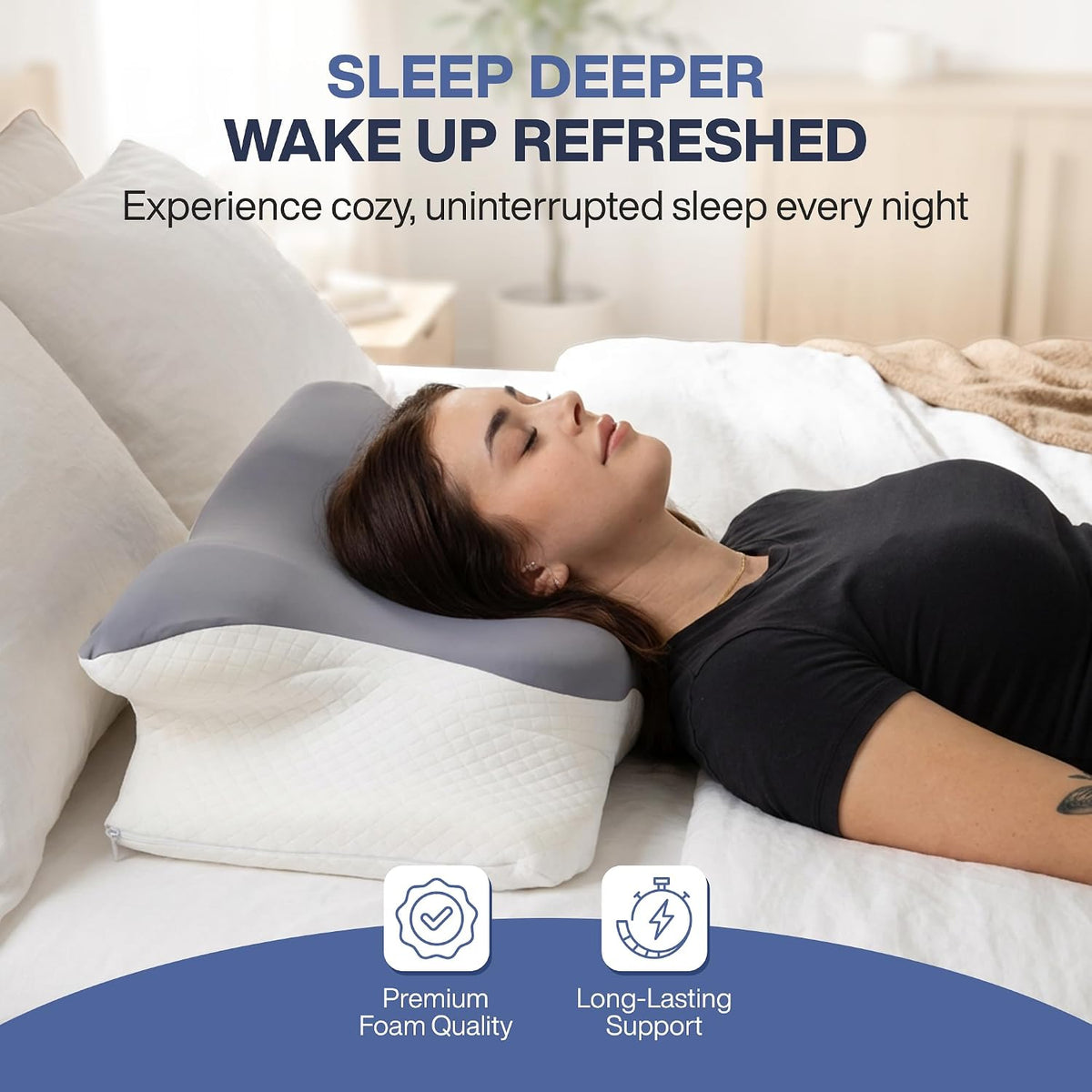 Ergonomic Memory Foam Contour Pillow – Butterfly Cervical Neck Support