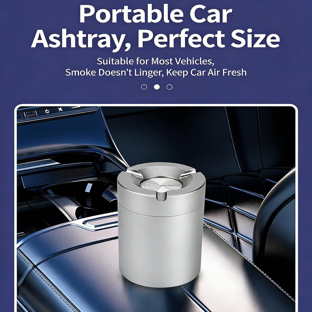 Stainless Steel Rotating Ashtray with Lid