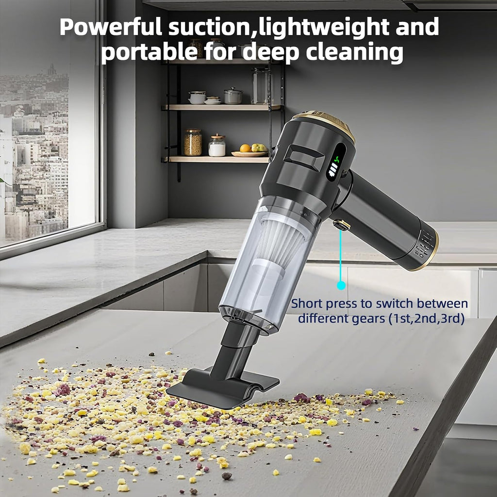 Powerful Cordless Handheld Vacuum & Air Blower – 22,000 Pa Brushless