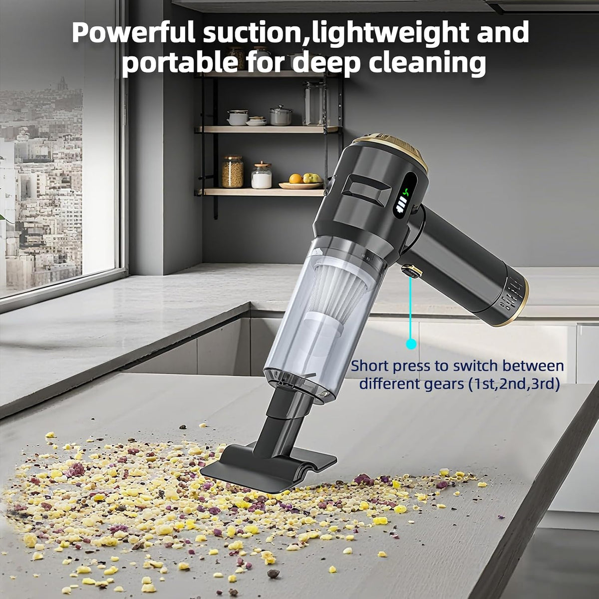 Powerful Cordless Handheld Vacuum & Air Blower – 22,000 Pa Brushless