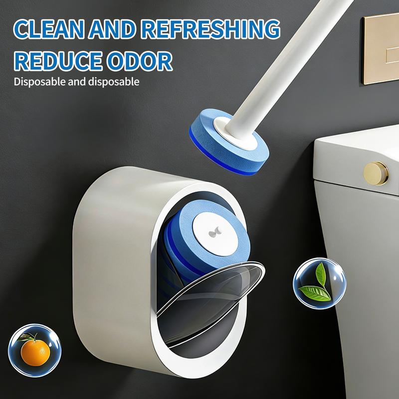 No-Touch Rotating Toilet Scrubber with Refill Pads