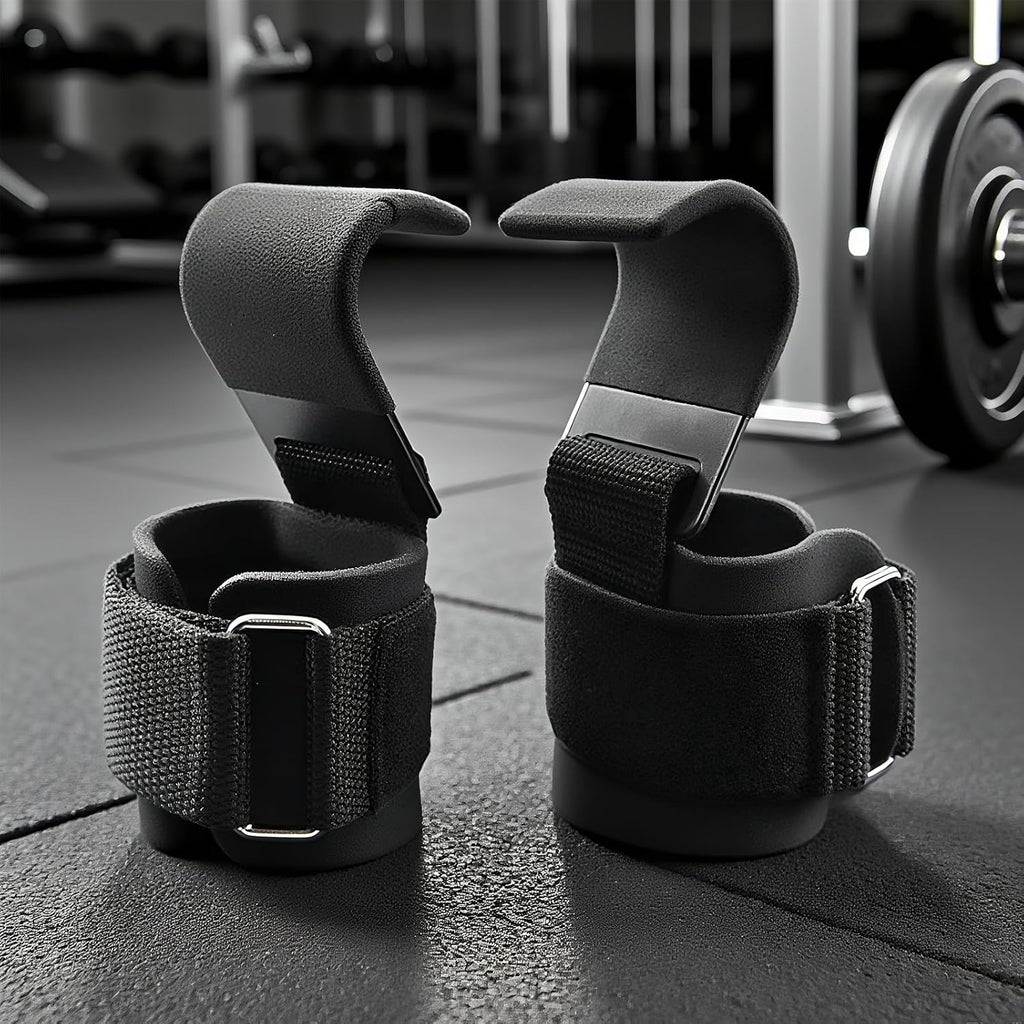 Hanging Grip Hooks with Padded Wrist Straps (Pair)