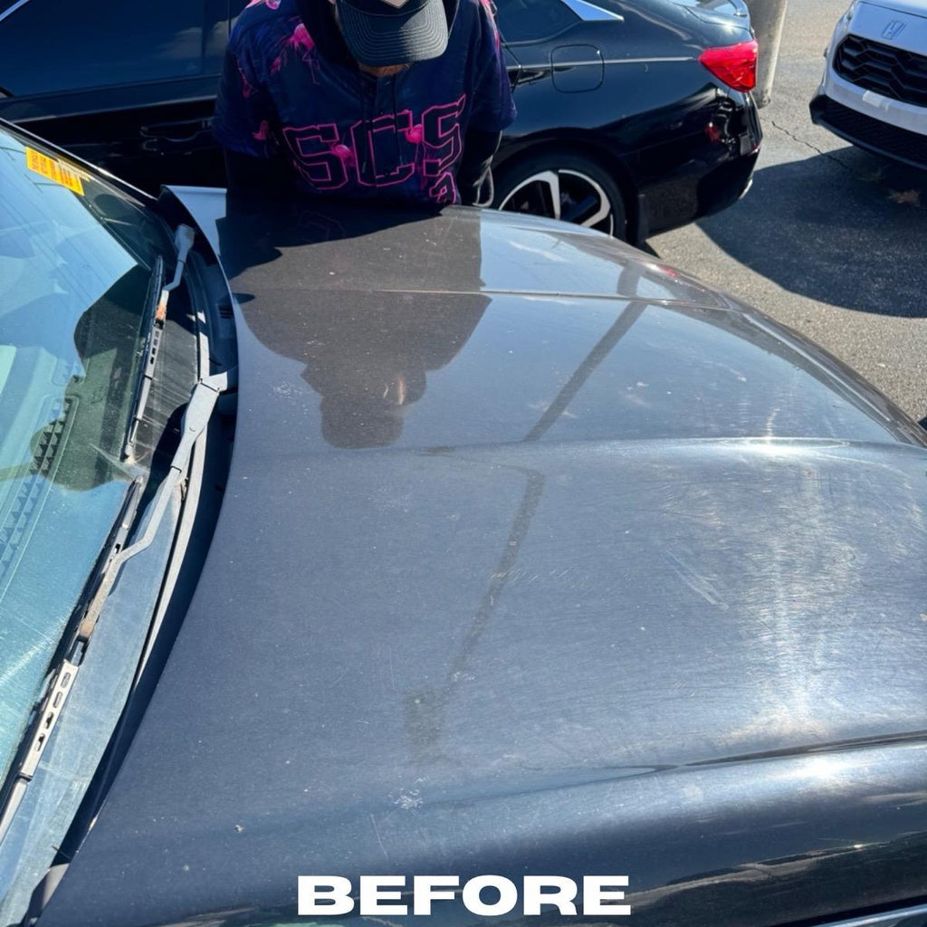Clear coat scratches on car door