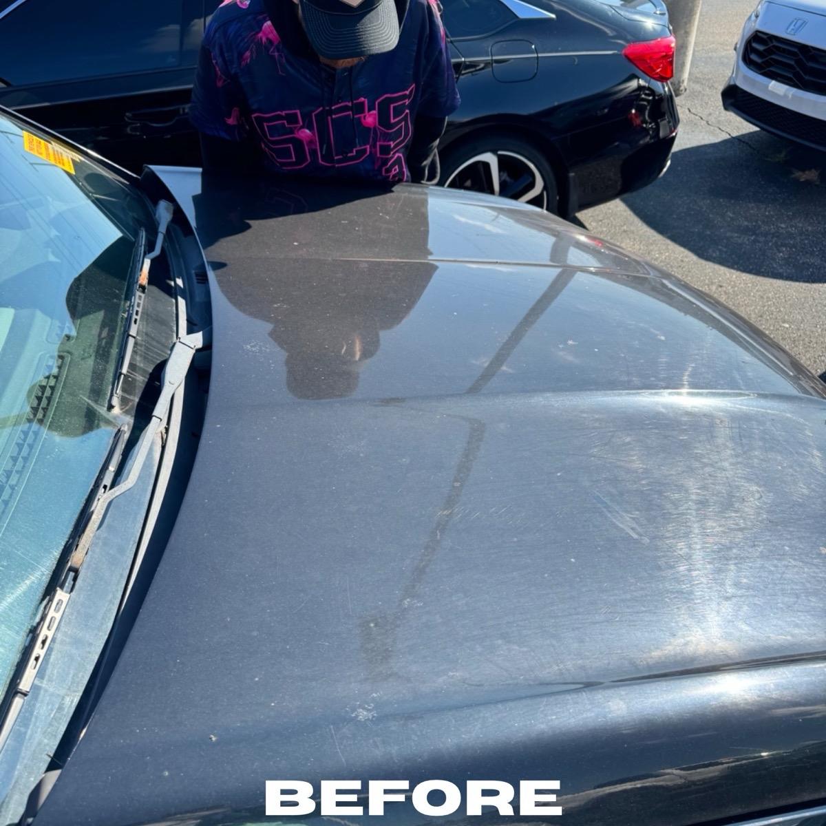 Clear coat scratches on car door