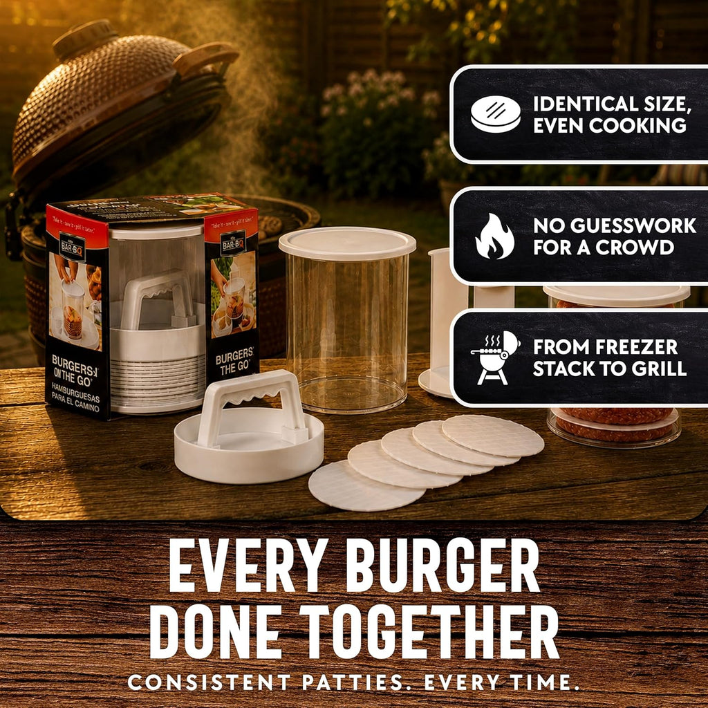 Burger Press & Patty Freezer Container – 12-Piece Set