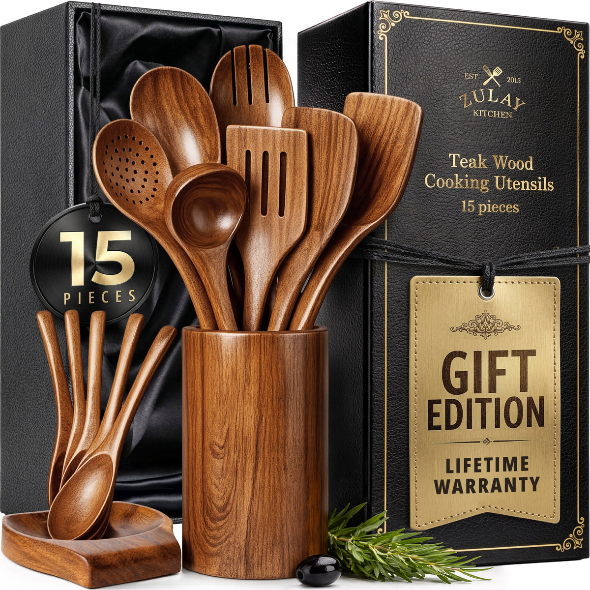 Teak Wood Cooking Utensil Set
