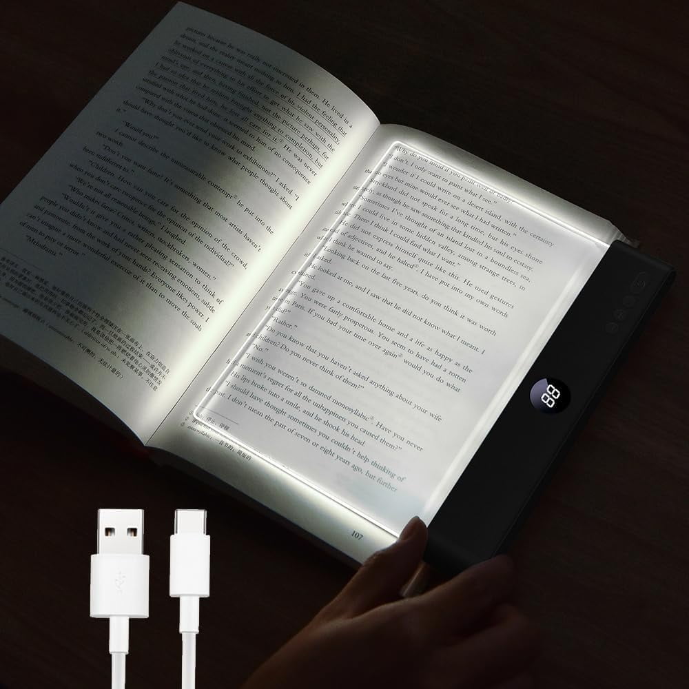 Rechargeable LED Flat Book Light – Full-Page Reading Panel