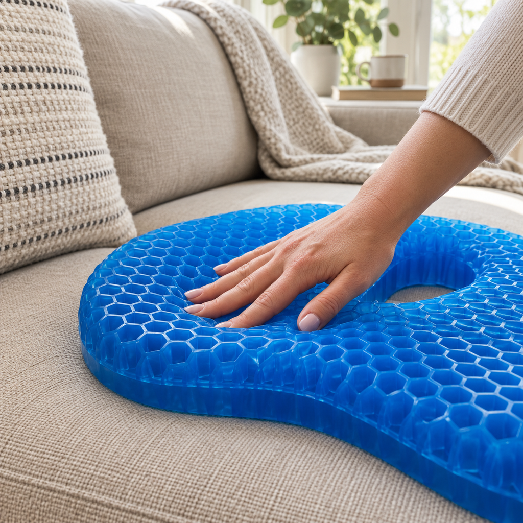 Honeycomb Gel Seat Cushion with Washable Cover