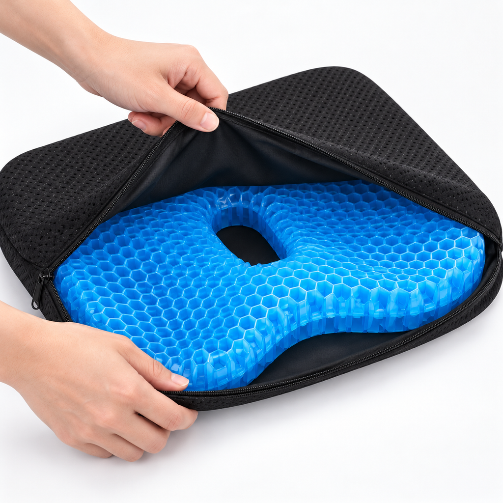Honeycomb Gel Seat Cushion with Washable Cover