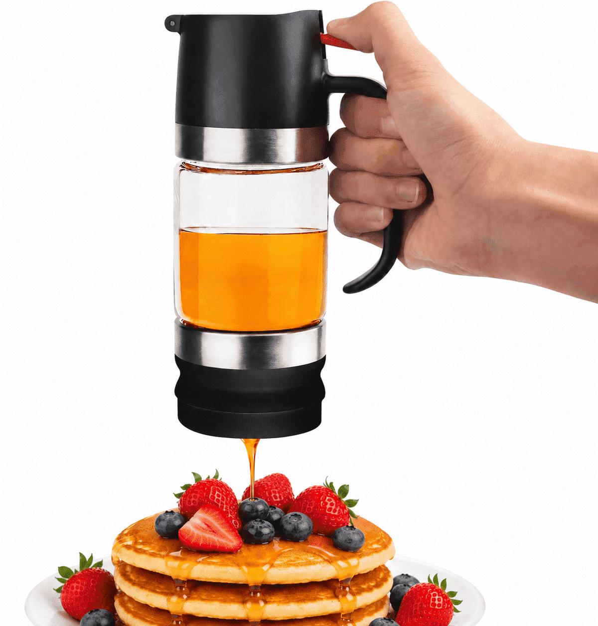 No-Drip Glass Honey & Syrup Dispenser
