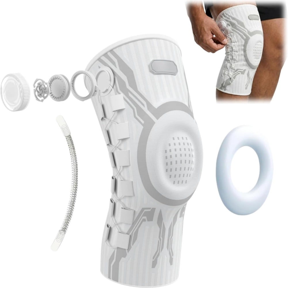 Adjustable Dial Knee Brace with Patella Gel Pad & Side Stabilizers