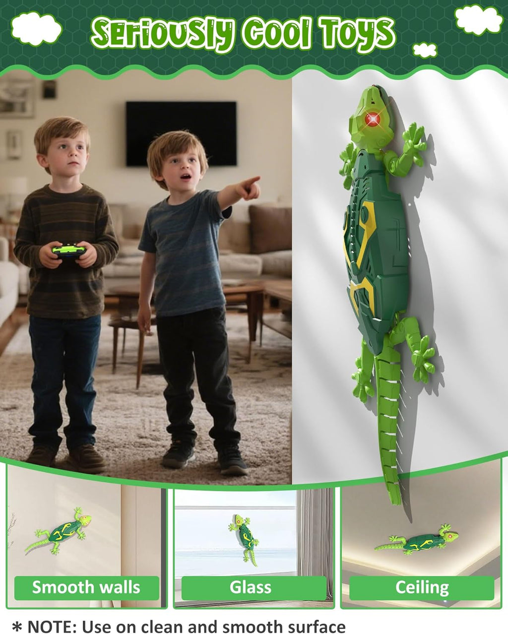 Wall-Climbing Gecko Toy for Cats – climbs smooth walls, glass and ceilings