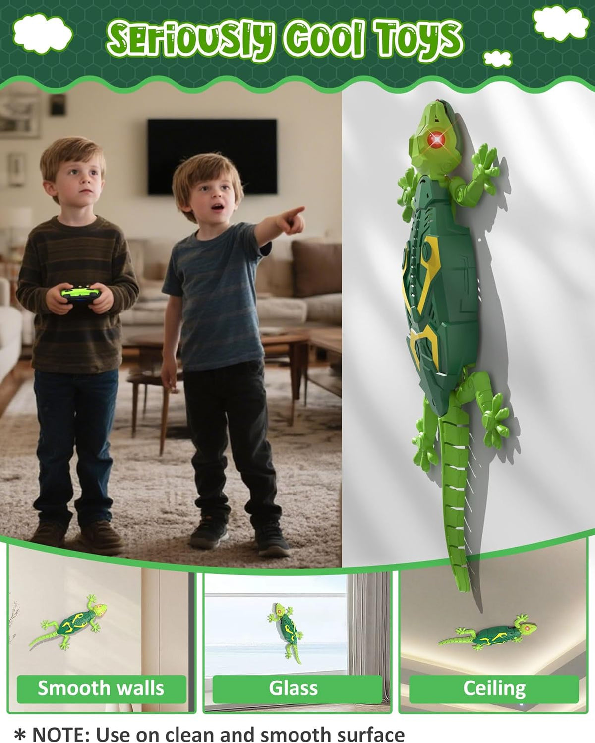 Wall-Climbing Gecko Toy for Cats – climbs smooth walls, glass and ceilings