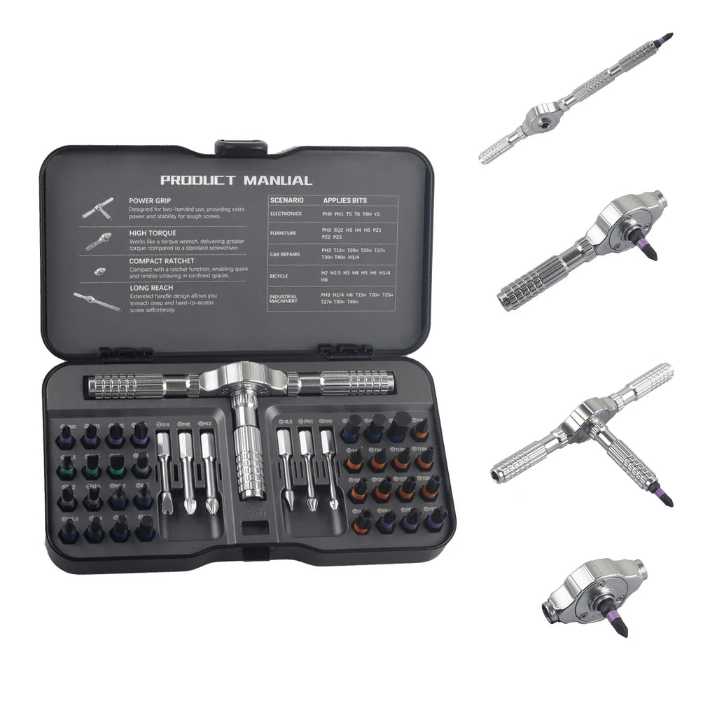 74-in-1 Magnetic Ratchet Screwdriver Set