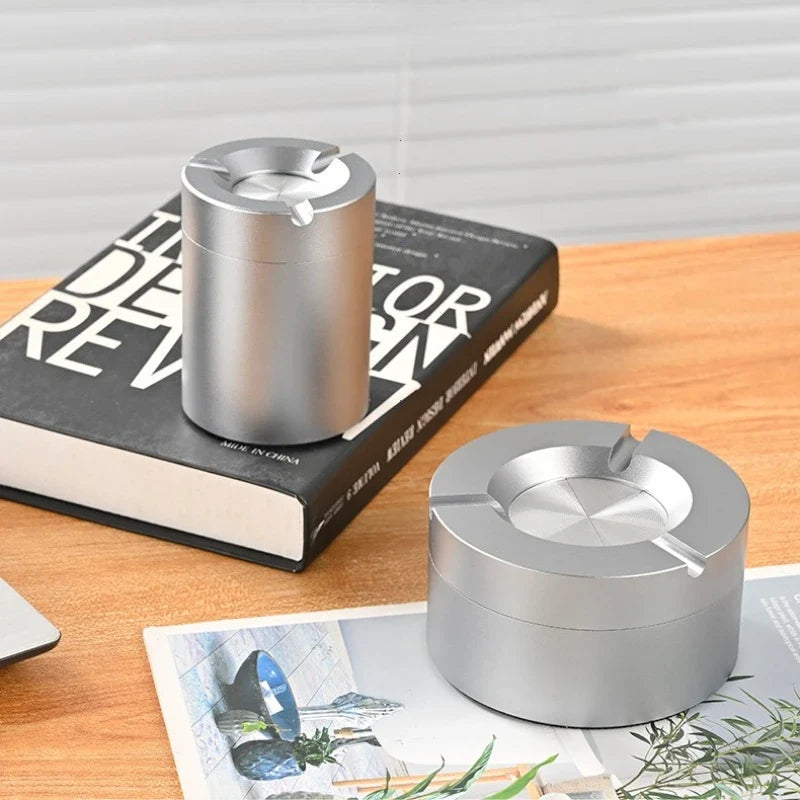 Stainless Steel Rotating Ashtray with Lid