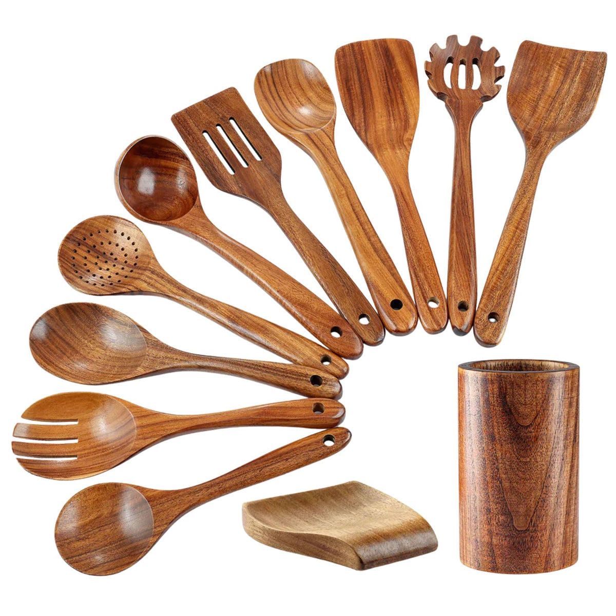 Teak Wood Cooking Utensil Set