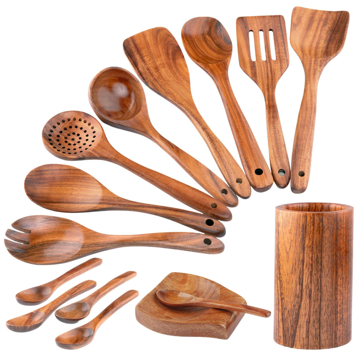 Teak Wood Cooking Utensil Set