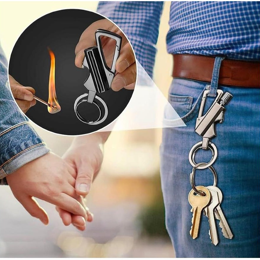 3-in-1 Permanent Match Keychain with Bottle Opener
