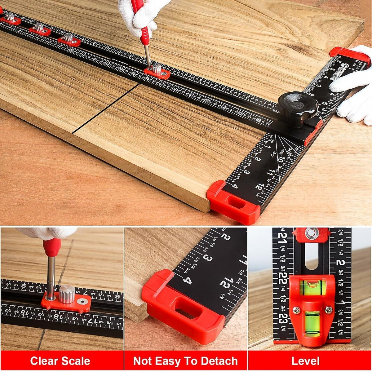 4-in-1 Adjustable T-Square Layout Ruler 60 cm