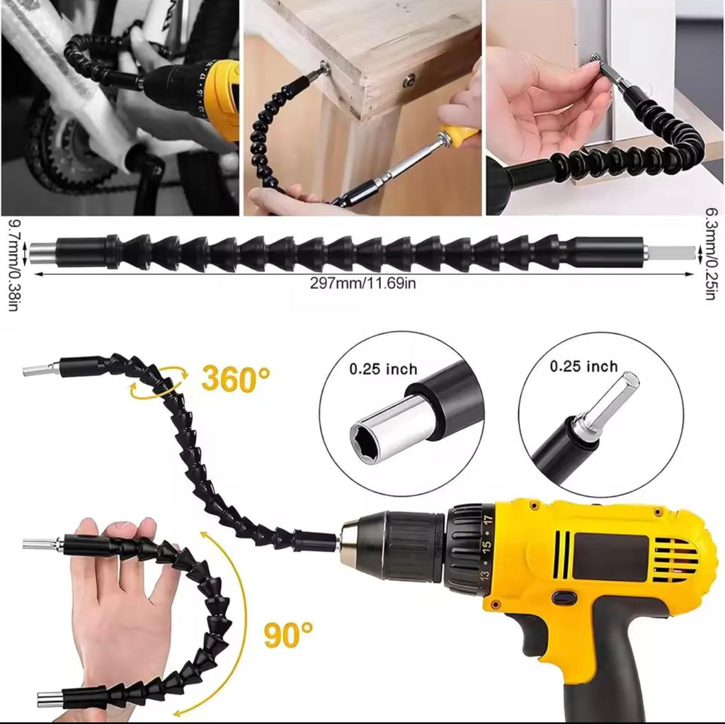 14-Piece Flexible Shaft & Right Angle Drill Adapter Set