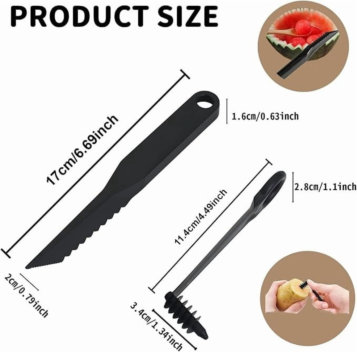 Spiral Vegetable Cutter & V-Shaped Carving Knife Set
