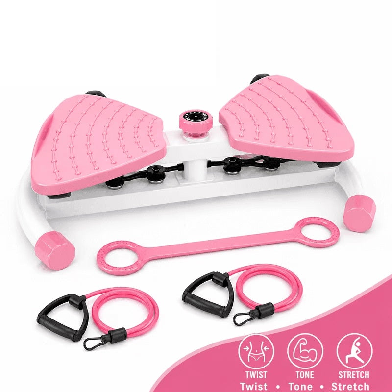 Mini Twist Stepper with Resistance Bands & Digital Counter