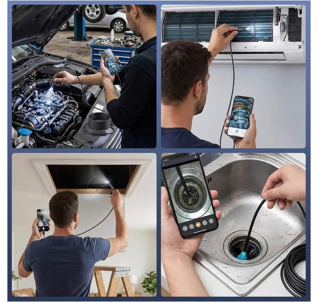 1920P HD Endoscope Camera with Light – 5 m Semi-Rigid Cable